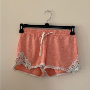 Orange shorts with lace